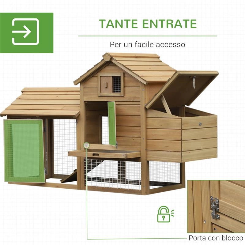 POLLAIO PREFABBRICATO IN LEGNO PER 2 GALLINE PER GIARDINO