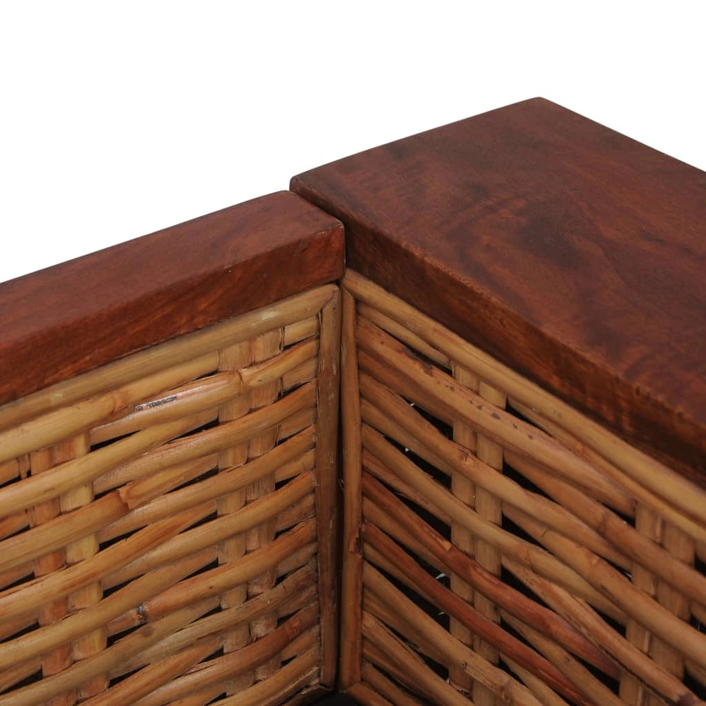 Divano a 2 posti per soggiorno salotto o arredamento di casa con cuscini in rattan naturale marrone 02_0019492