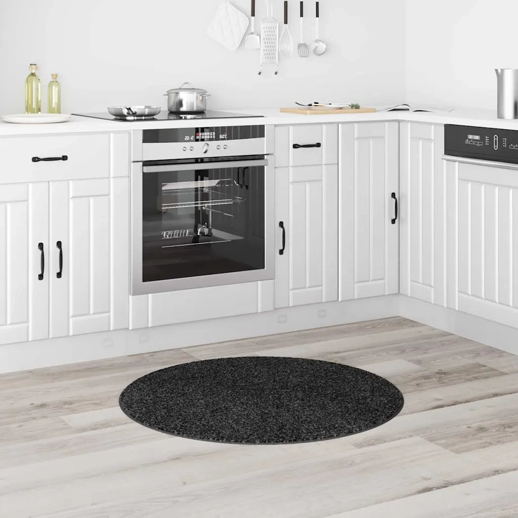 Tappeto Shaggy Antiscivolo Grigio scuro 90 x 90 cm PP 4019773