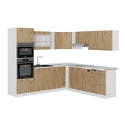 Vicco Cucina angolare completa Rovere artigianale/bianco 237 x 247 cm senza piano di lavoro