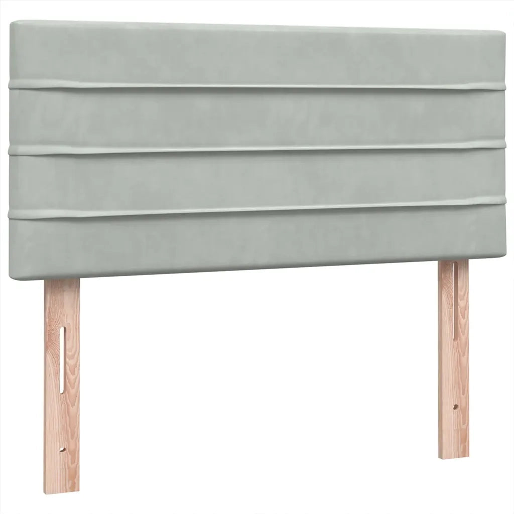 Giroletto a Molle con Materasso Grigio Chiaro 80x220 cm Velluto
