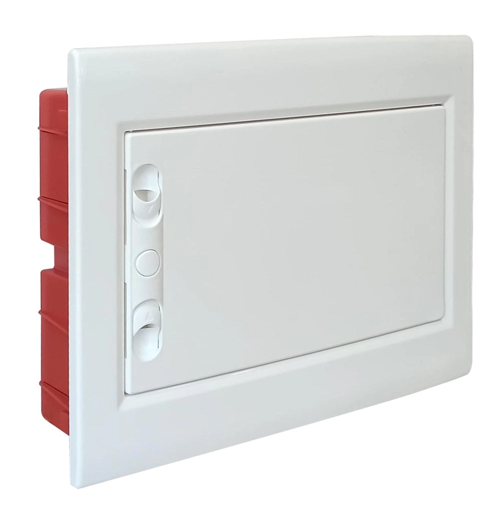 Centralino da incasso con portello cieco e telaio estraibile, 12 moduli, 330x255x80 mm, bianco, ideale per installazioni elettriche interne