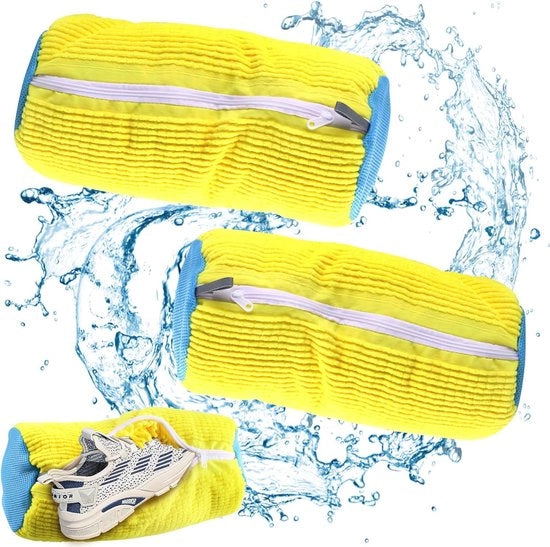 Sacco per macchina - 2 pezzi di sacchi di lavaggio riciclabili con tessuto di pulizia 360° per scarpe da ginnastica e calzature diverse