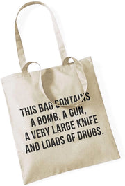 Borsa da Spesa in Juta/Beige con Grande Tasca, Pistola, Grande Cacciavite e Molte Altre Attrezzature