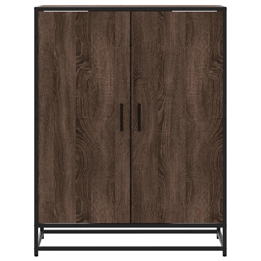 Scarpiera Rovere Marrone 75x38x97,5cm Legno Multistrato Metallo