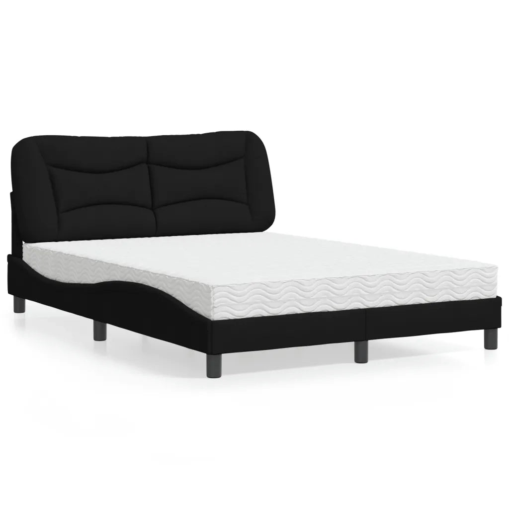 Letto con Materasso Hvar Nero 120x200 cm in Tessuto 3208522