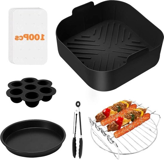 Accessori di forma in silicone da 21 cm, contenitore in silicone riciclabile - per XL 62 l, 55 l / 47 l COSORI - 6 pezzi