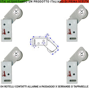 Contatti di Allarme per Serranda 4 Sensori Rotello Protegge la Tapparelle Dal Sollevamento la Rotella Spinta da Molla Muove la Gammes e lo Switch Genera Impulsi Veloci 50 mS Necessita di Conta Impulsi