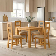 Set da pranzo 5 pz Beige Legno di Quercia Massello 3430342