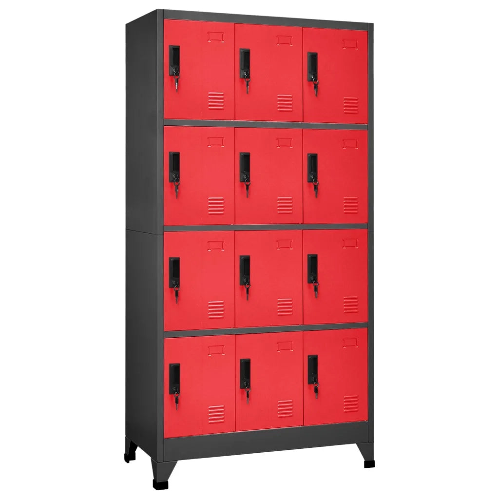 Armadietto moderno con anta con serratura 90 x 45 x 180 cm acciaio antracite 02_0047028