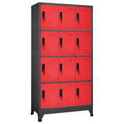 Armadietto moderno con anta con serratura 90 x 45 x 180 cm acciaio antracite 02_0047028