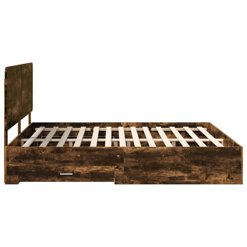Struttura del letto Rovere fumé 200 x 200 cm Legno multistrato