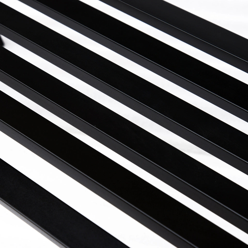 Panchina da Giardino Esterno ¨C zephmum ¨C Metallo Nero 127x60x85cm