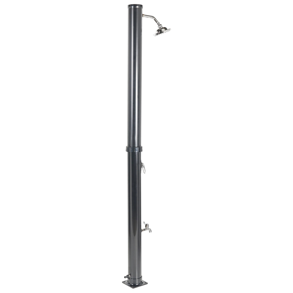 Set doccia miscelatore da esterno in PVC nero con funzione pioggia alimentato ad energia solare Giardino moderno