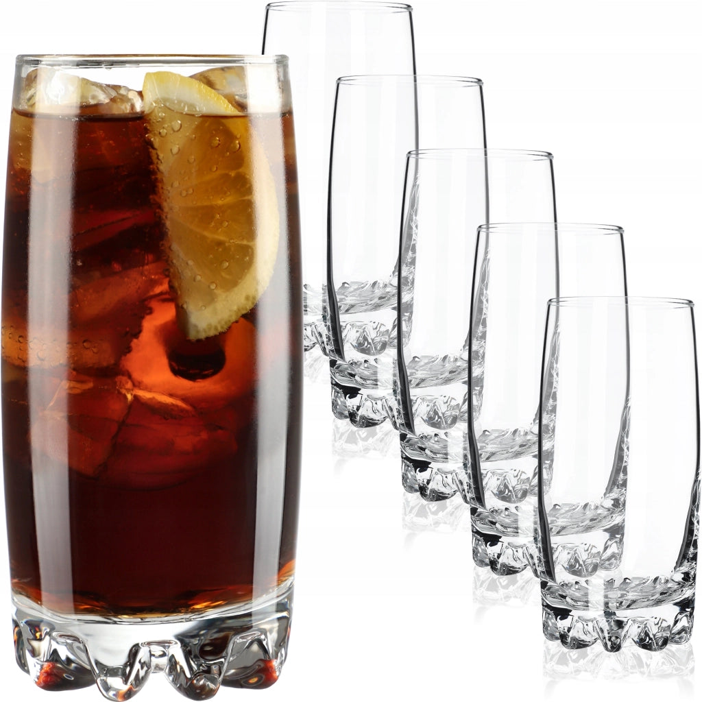 Bicchieri KADAX per bevande, whisky, succhi di frutta, set da 6 bicchieri, 365 ml