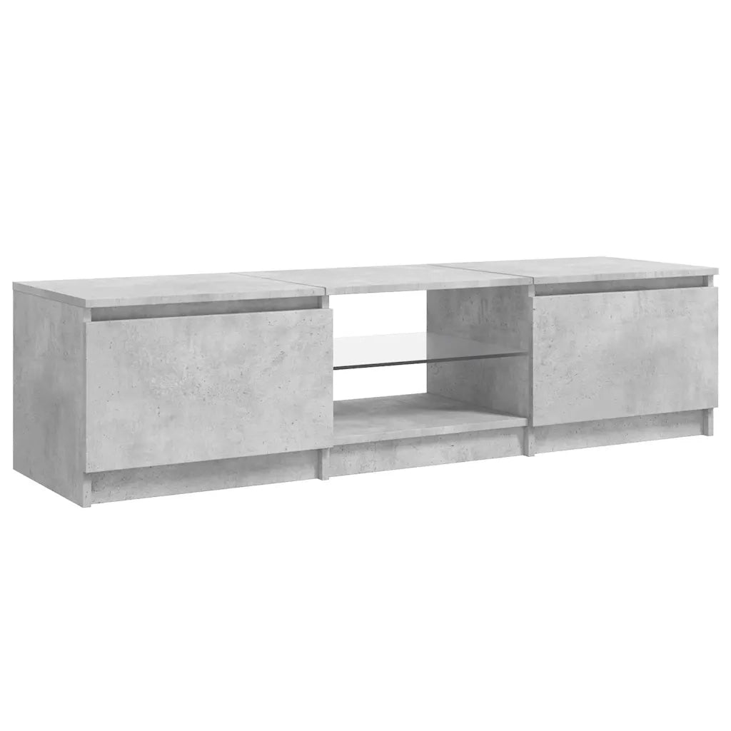 Mobile Porta TV con Luci LED-Mobile per TV-Credenza TV Grigio Cemento 140x40x36 cm