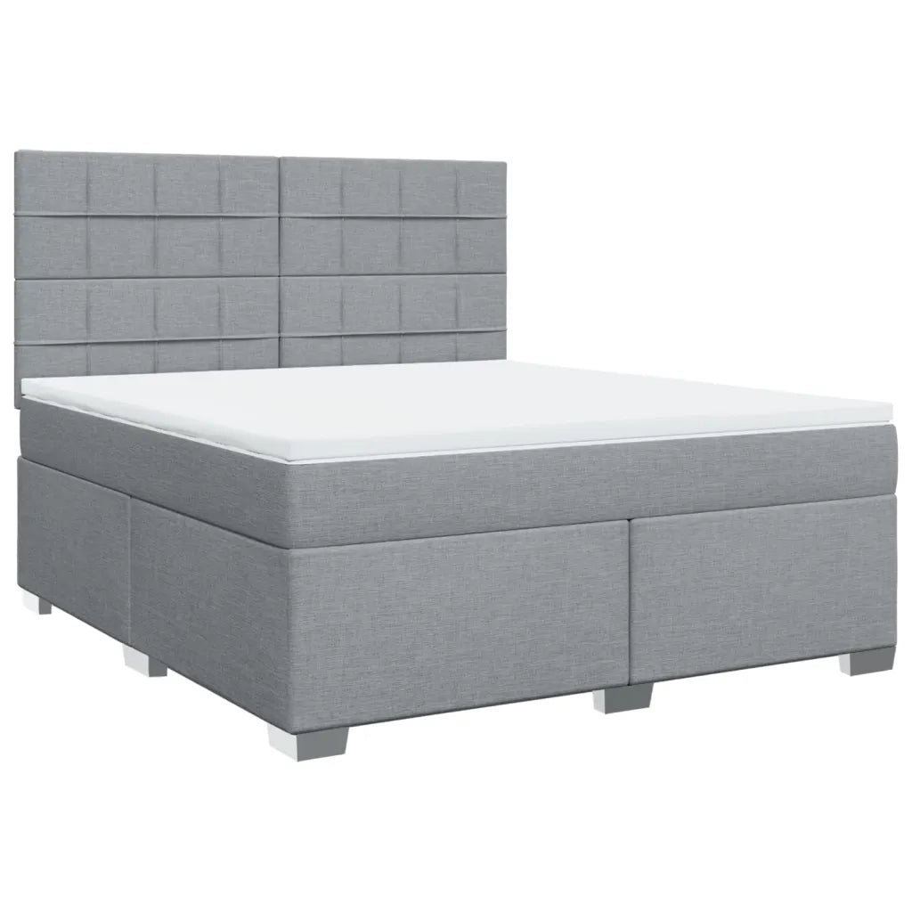 Giroletto a Molle con Materasso Grigio Chiaro180x200 cm Tessuto