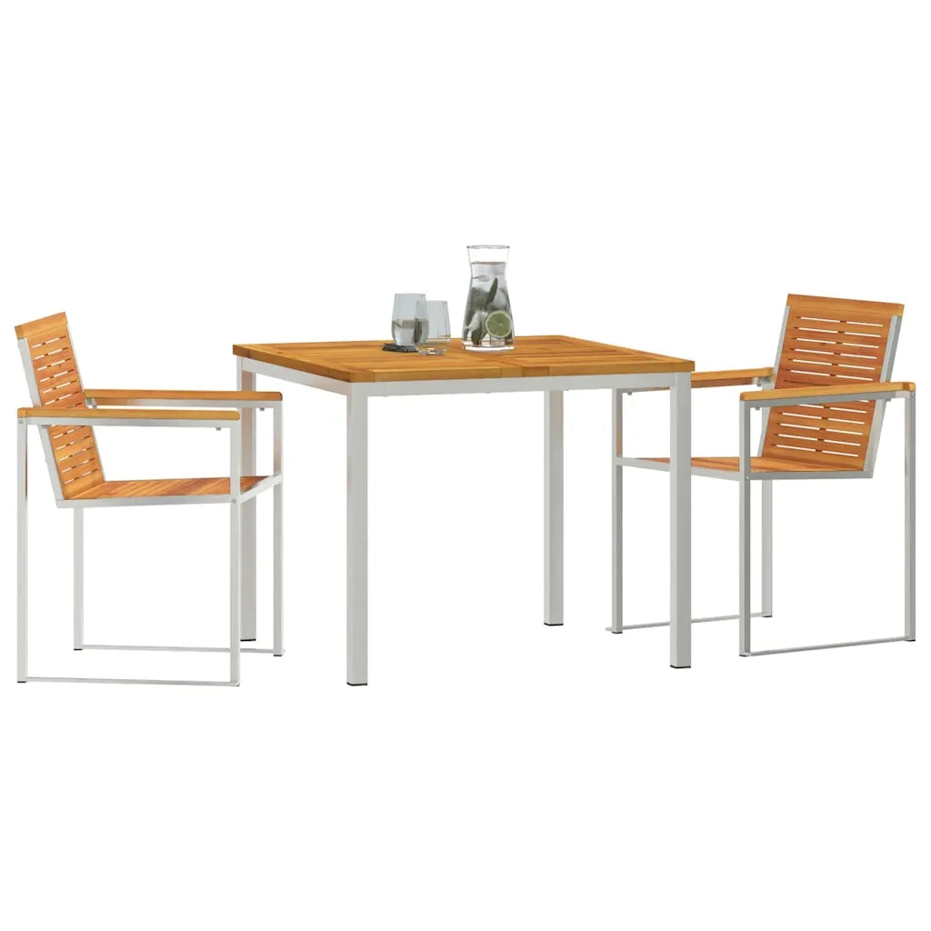 Set da Pranzo per Giardino 3 pcs Legno di Acacia Massello 3334805
