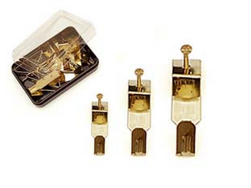 ganci x ottonati con chiodini - n.0 in conf.10 pz. cod:ferx.fer1601