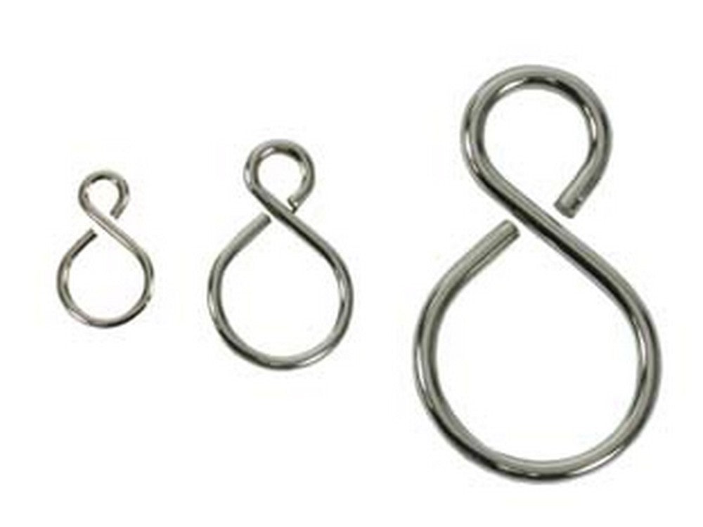 ganci ad "s" in acciaio nichelato - ø mm.1.8x17x26 cod:ferx.fer4152