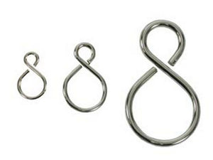 ganci ad "s" in acciaio nichelato - ø mm.1.8x17x26 cod:ferx.fer4152