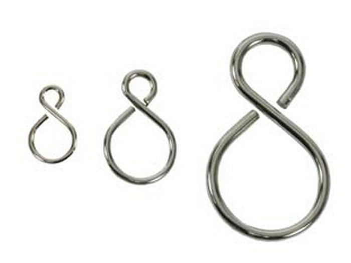 ganci ad "s" in acciaio nichelato - ø mm.2x21x32 cod:ferx.fer4169