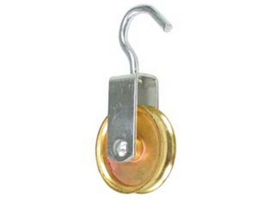 carrucola con gancio ruota ottonata - ø mm.60x17 cod:ferx.fer4855