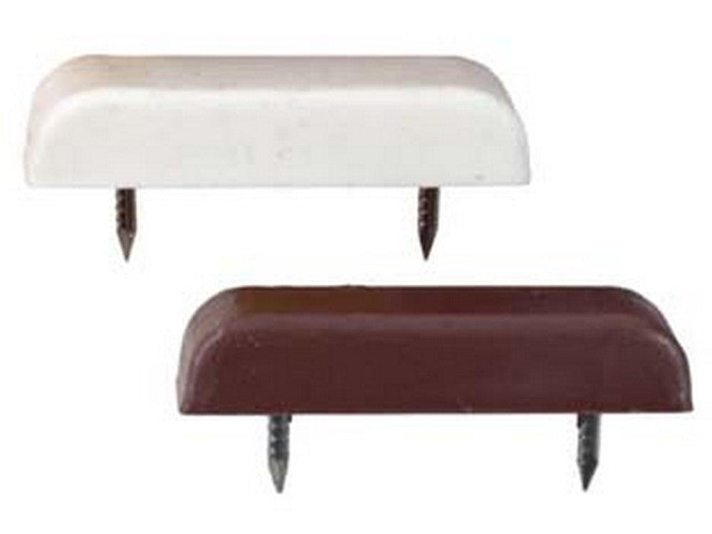 fermantine fermaporte con 2 chiodi - mm.40x10x7, in plastica marrone cod:ferx.fer22644