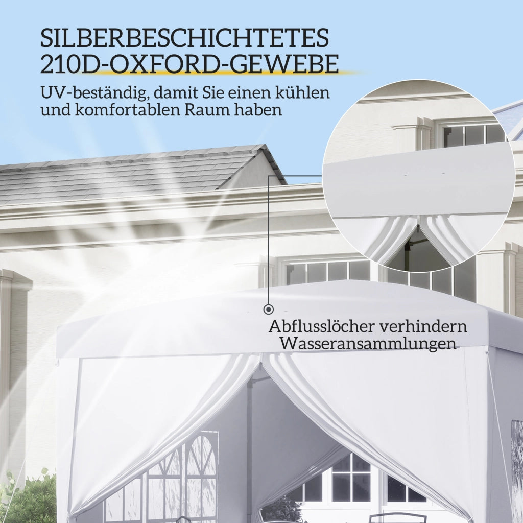 Pavillon 3x3 m ¨C zephmum ¨C Bianco Acciaio con Finestre e Borsa