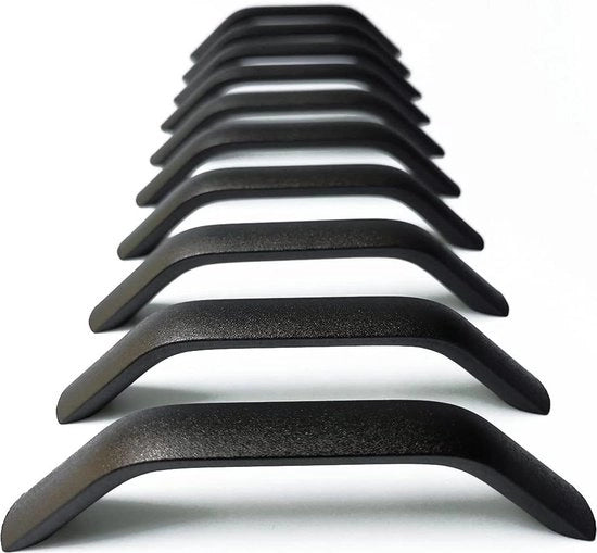 Maniglie per porte e finestre - maniglie per mensole - maniglie per armadi e cucina - distanza di apertura 192 mm - lunghezza complessiva 210 mm - impugnatura in legno colore nero