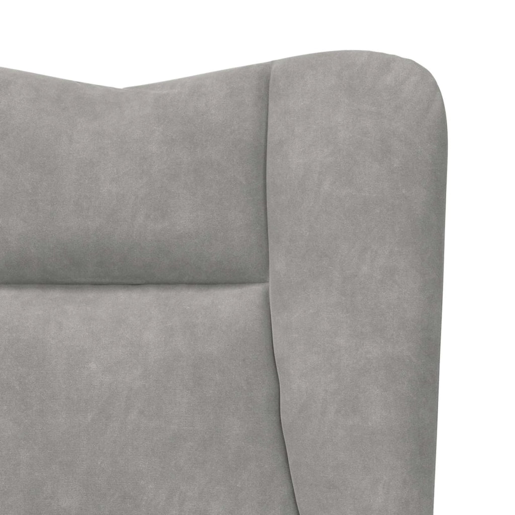 Poltrona | Sedia Relax Grigio chiaro 63 x 67 x 94 cm Velluto