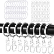Set di anelli per tende 30 pezzi - Anelli per tende metallici - Haken per tende in plastica - Diametro interno 30 mm - Per tende di finestra/porte/doccia - Bianco - Decorazione per finestre