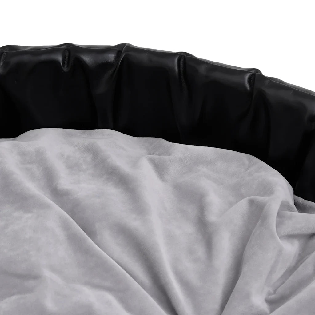 Lettino per Cani Nero e Grigio 99x89x21 cm Peluche e Similpelle CFW5832647
