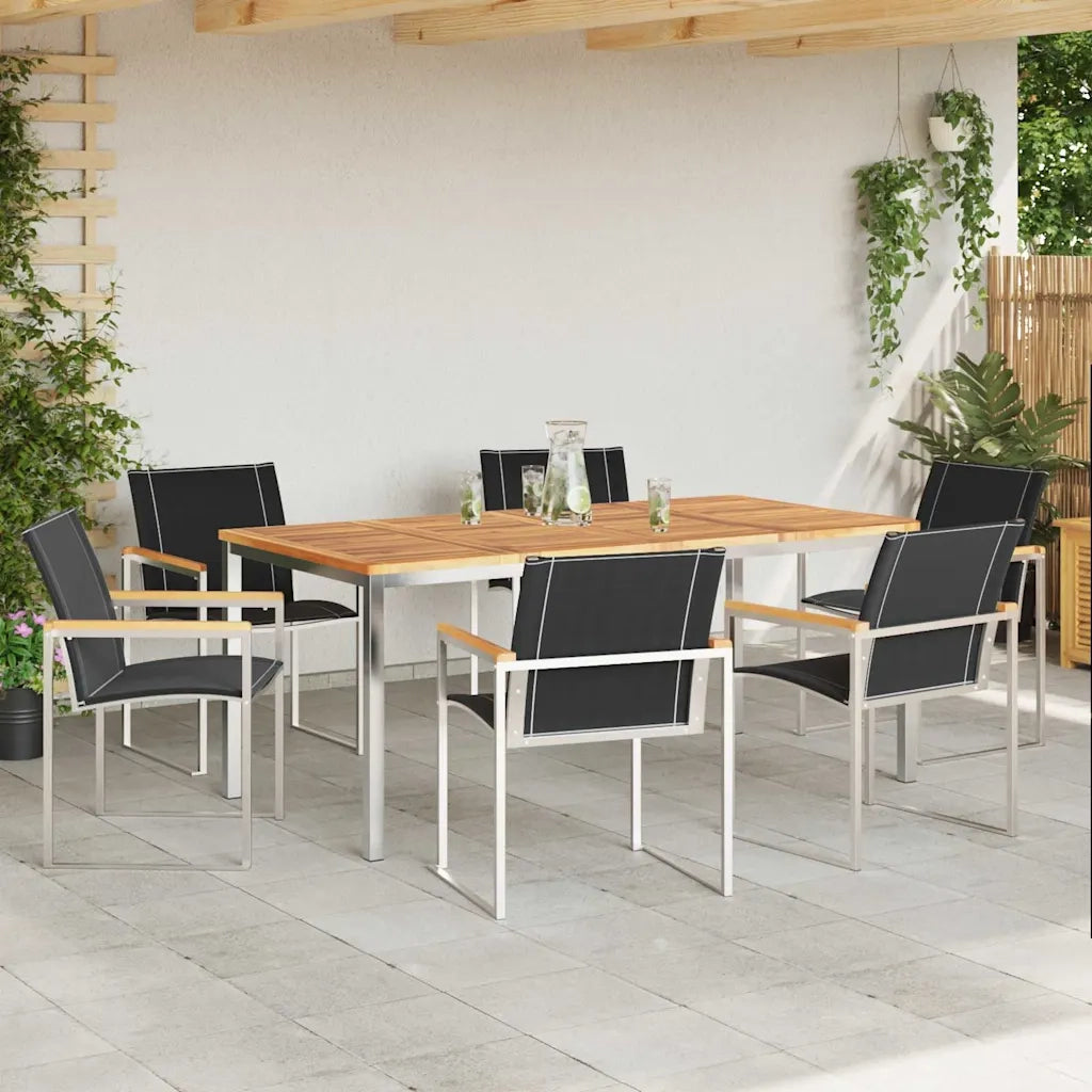 Set da Pranzo per Giardino 7 pcs Legno di Acacia Massello 3334818