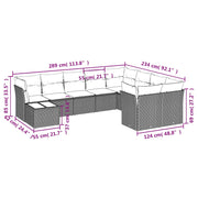 Set Divano da Giardino 10 pz con Cuscini Grigio in Polyrattancod mxl 113417