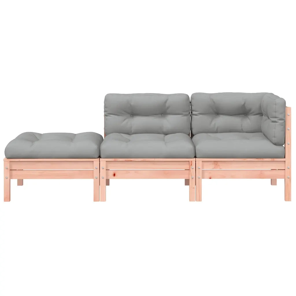 Divano da Giardino con Cuscini e Poggiapiedi 3 Posti-Sofa da Giardino-Divano da esterno 444089