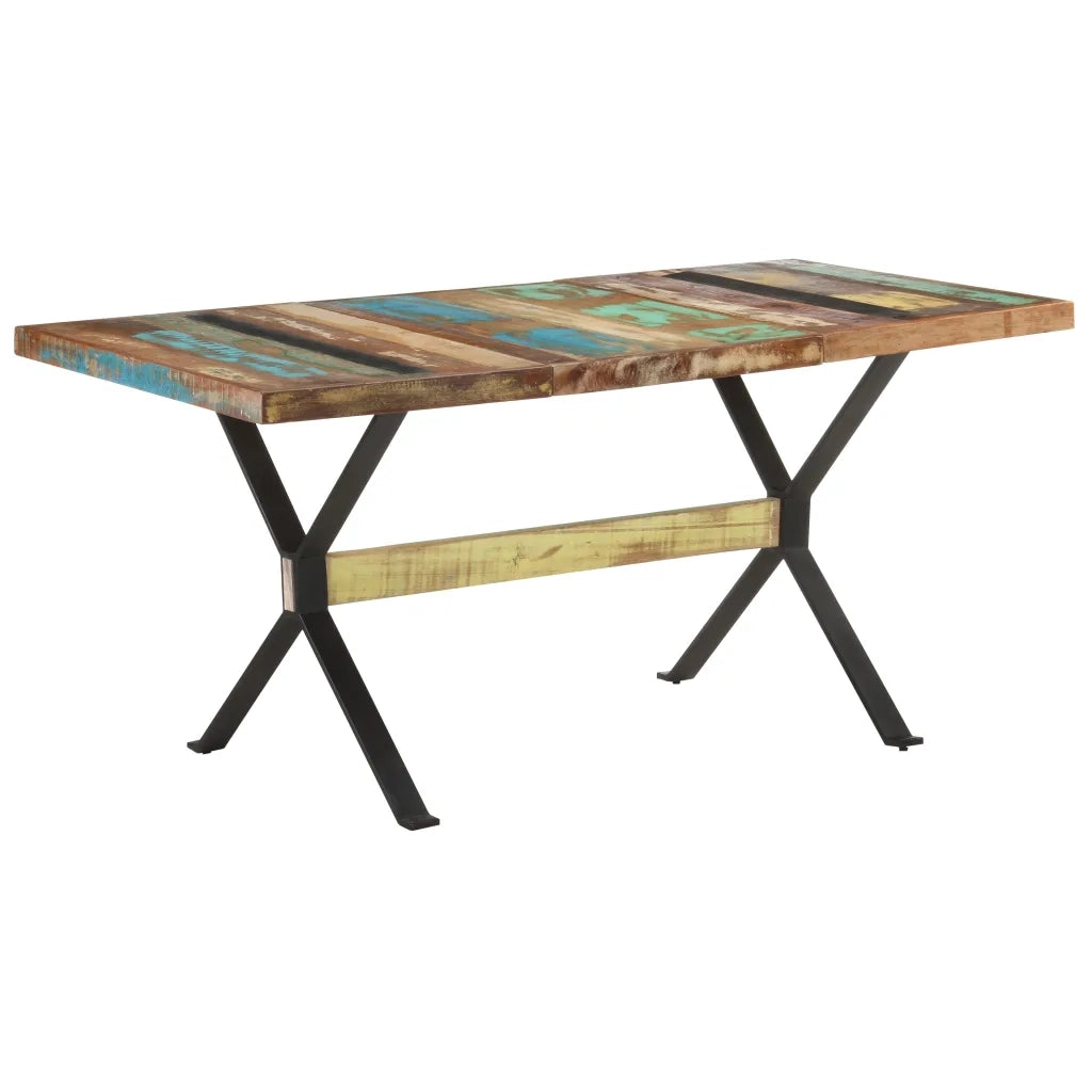 Tavolo da Pranzo 160x80x76 cm in Legno Massello di Recupero cod mxl 11745