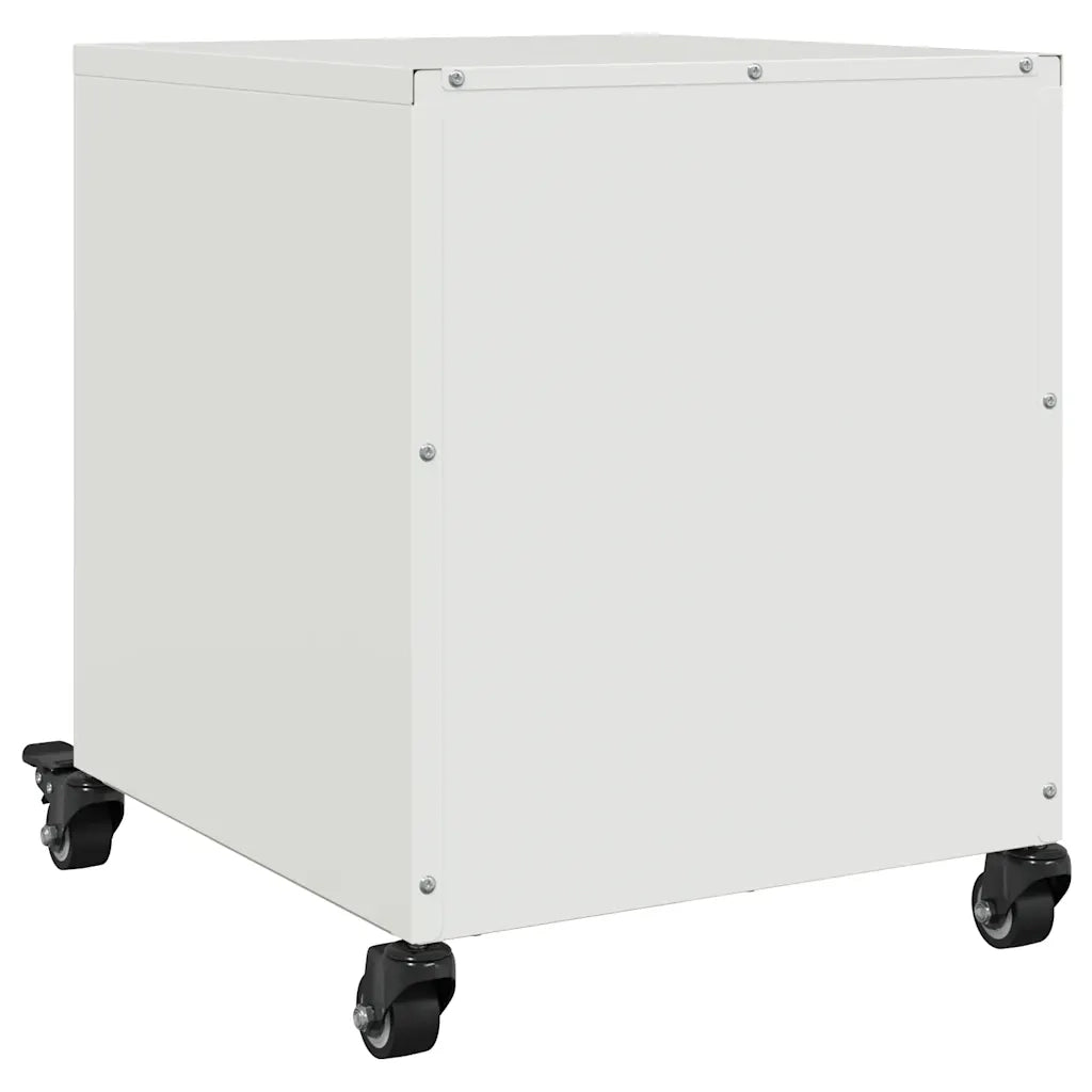 Comodini 2 pz-Set di 2 Tavolino da notte Bianchi 36x39x43,5 cm in Acciaio 506276