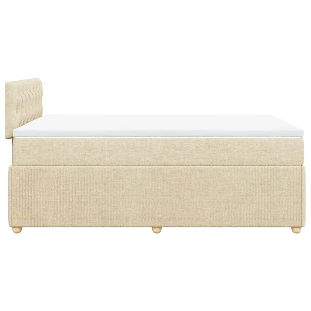 vidaXL Giroletto a Molle con Materasso Crema 120x200 cm in Tessuto