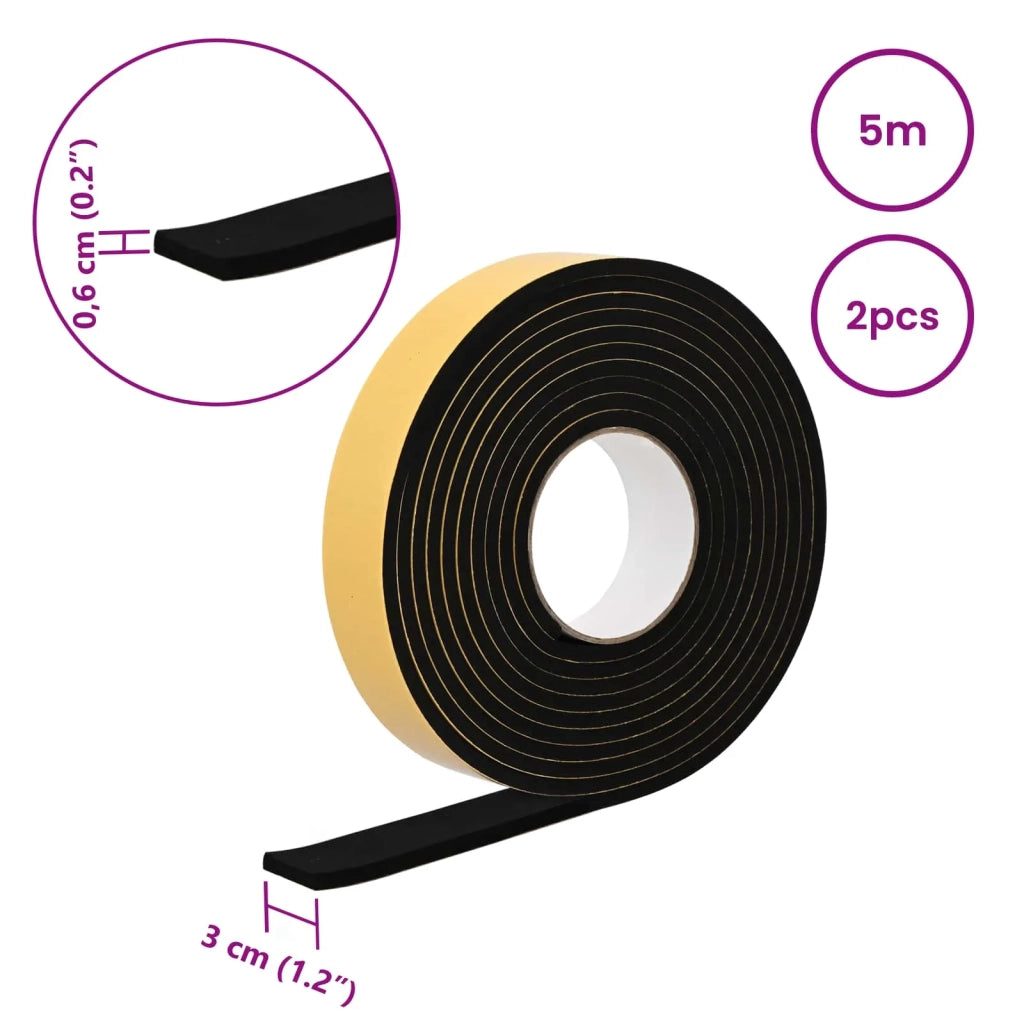 Nastro adesivo in schiuma 2 pcs Nero 30mm x 5m Schiuma CR 42024089