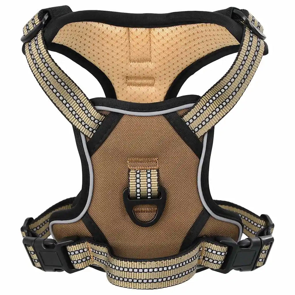 Pettorina Cani con Guinzaglio e Collare Regolabile Marrone L CFW1438214