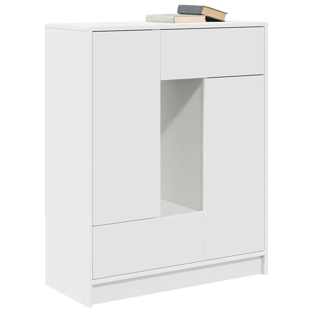 Credenza con Cassetti e Ante Bianco 73x31x90 cm 861850