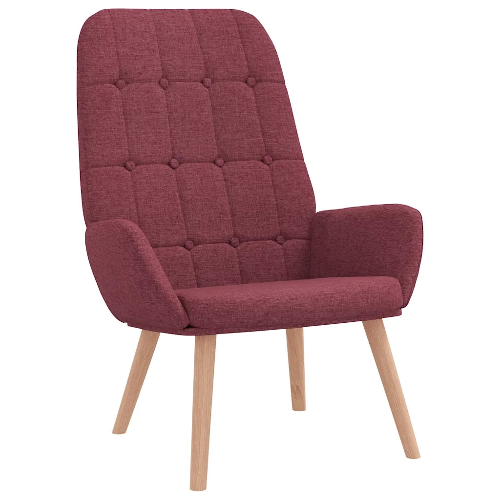 Poltrona Relax con Poggiapiedi Rosso Vino in Tessuto 3315155