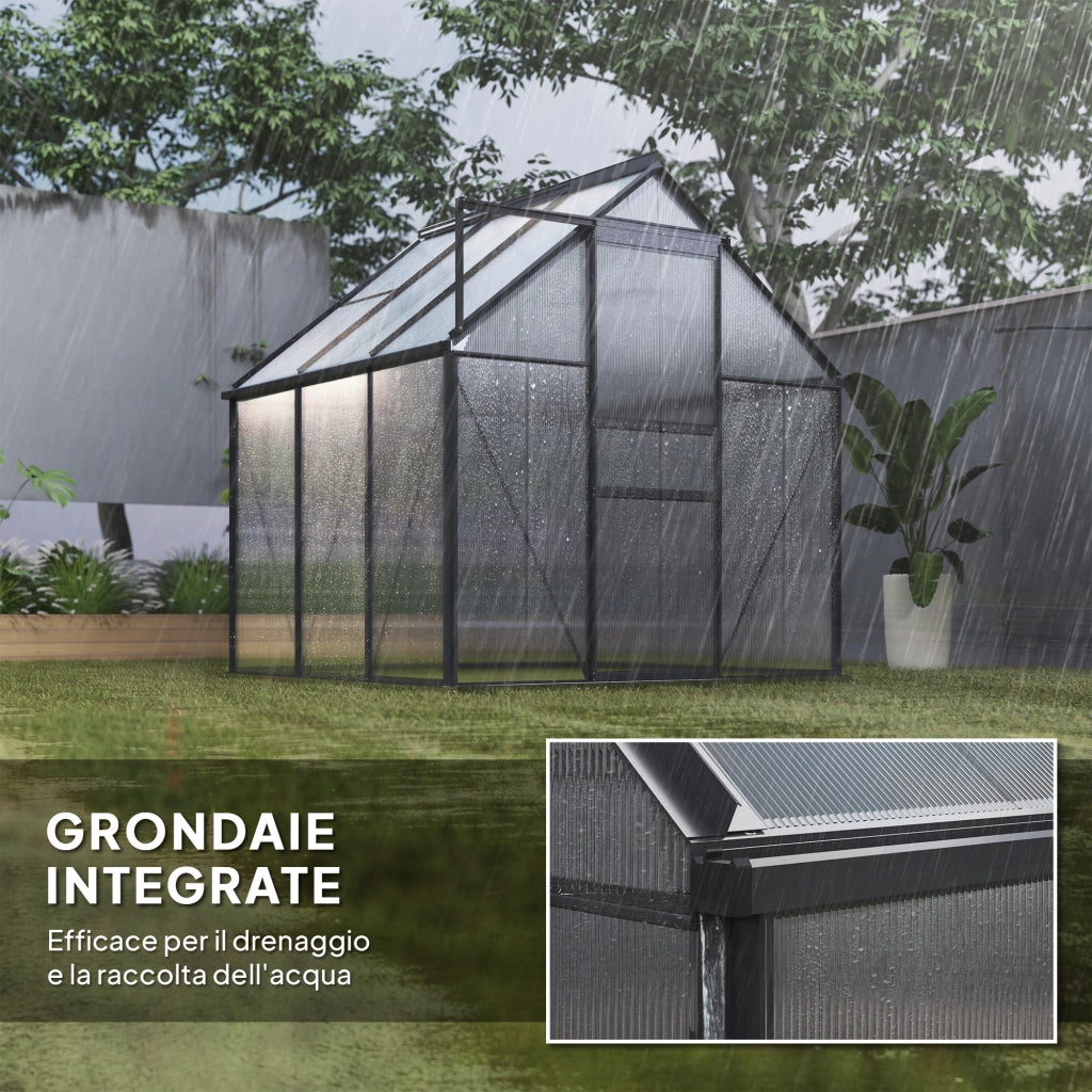 Serra da Giardino in Policarbonato e Alluminio ¨C zephmum ¨C Grigio 3.6 mq