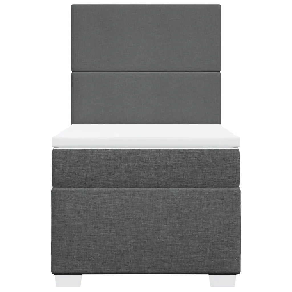 Giroletto a Molle con Materasso Grigio Scuro 90x190 cm Tessuto 3292637