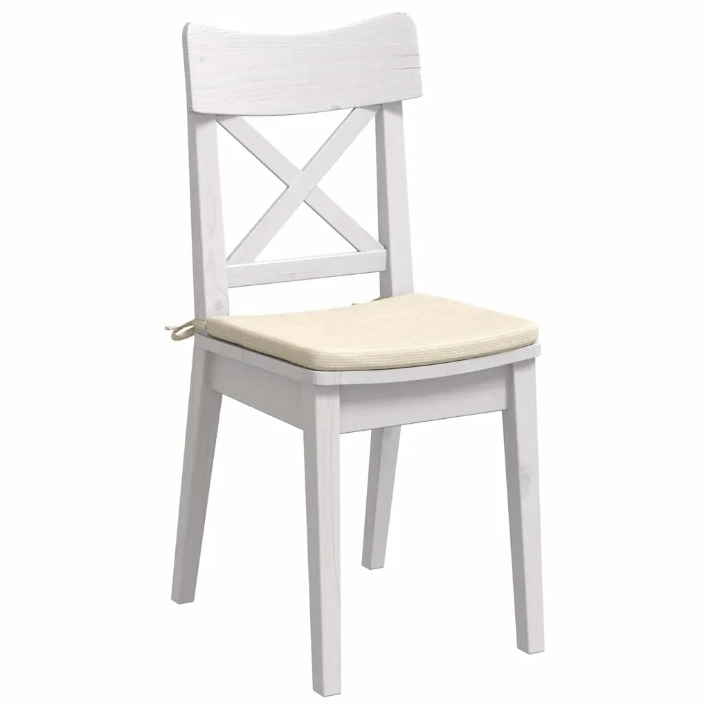 Cuscini per Seduta 4 pz | Cuscini per sedie Crema 40 x 40 x 3 cm Tessuto in Cords