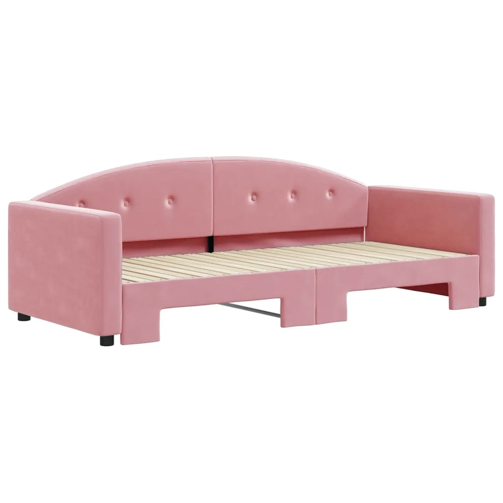 Divano Letto con Letto Estraibile-Sofa Letto-Daybed Rosa 90x200 cm in Velluto 645834