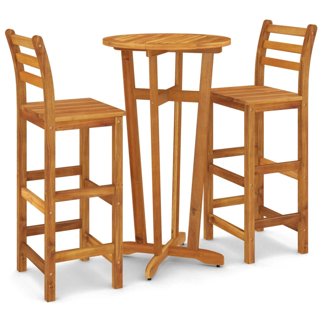 Set da Bar da Giardino 3 pz | Set Salotto da Giardino in Legno Massello di Acacia