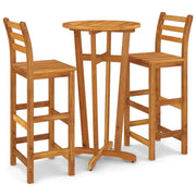 Set da Bar da Giardino 3 pz | Set Salotto da Giardino in Legno Massello di Acacia