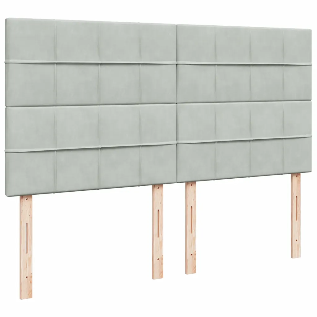 Giroletto a Molle con Materasso Grigio Chiaro 200x200cm Velluto